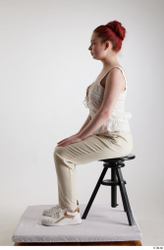 Woman White Slim Female Studio Poses